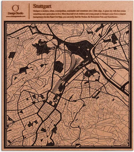 Vista 87 de O3 Design Studio Abu Dhabi - Mapa de corte de papel negro (12 x 12 pulgadas)