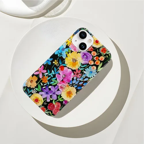 Vista 7 de J.west Funda compatible con iPhone 14 para mujer, bonito diseño floral femenino, patrón kawaii de flores silvestres en acuarela para niñas