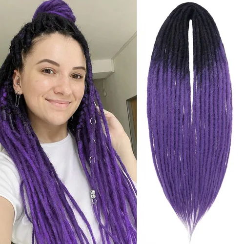Vista 25 de Leeven Extensiones de Rastas Sintéticas de Doble Punta de 24 Pulgadas 30 Hebras Rastas Boho 613 Rubio 3 Estilos Mixtas Onduladas Rizadas DE Rastas