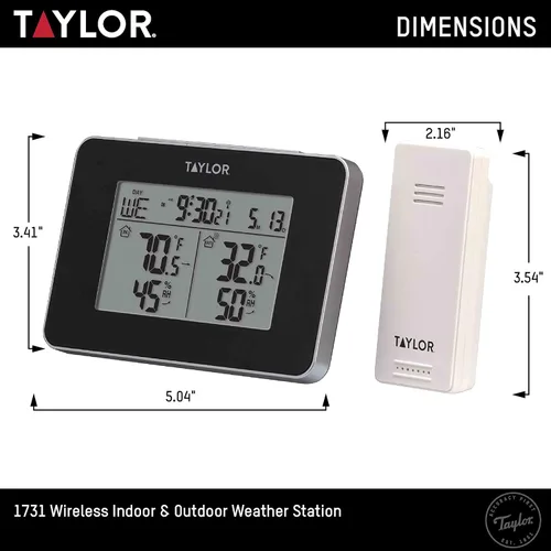 Vista 5 de Taylor Precision Products - Estación meteorológica digital inalámbrica para interiores/exteriores