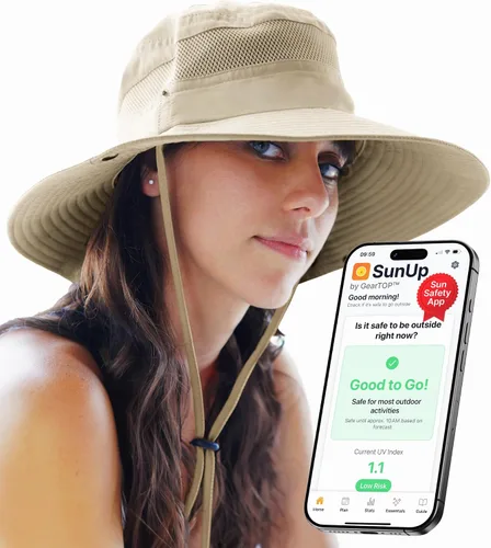 Vista 22 de GearTOP Safari Hat for Men Sun Hats for Women UV Protection UPF 50+ Fishing, Gardening, Hiking Hat (22-23 1/2")