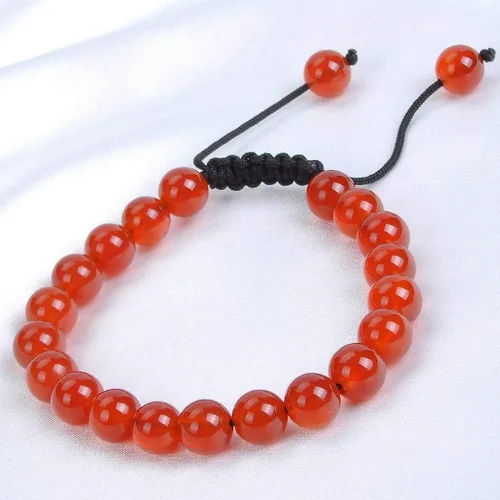 Vista 3 de MASSIVE BEADS - Pulseras ajustables unisex de cuentas de cristal de piedras preciosas con poder curativo natural, de macramé