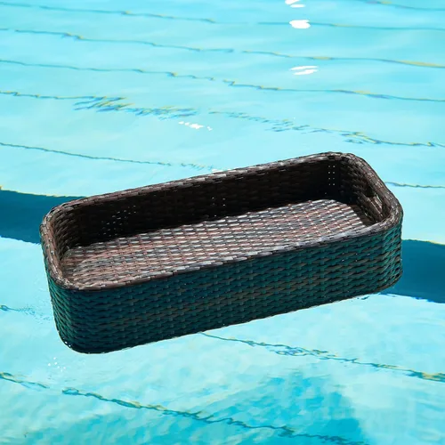 Vista 9 de Bandeja flotante para piscina, bandeja redonda para flotadores de piscina, para bañera de hidromasaje, aguas termales, fiesta en la playa, bebidas