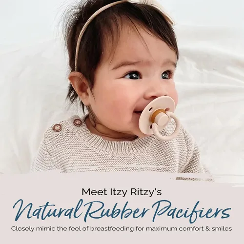 Vista 2 de Itzy Ritzy Chupetes de goma natural para 0 a 6 meses, juego de 2