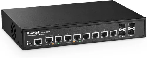 Vista 15 de MokerLink Switch Ethernet de 4 puertos 2.5G con ranura SFP+ de 2 puertos 10G, 4 puertos Base-T de 2.5G compatibles con 10/100/1000Mbps, conmutador