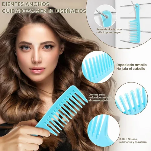 Vista 4 de NICEMOVIC Peines de pelo para mujer, peines de pelo de dientes anchos y cola de rata, herramienta para el cabello, 10 peines para el cabello