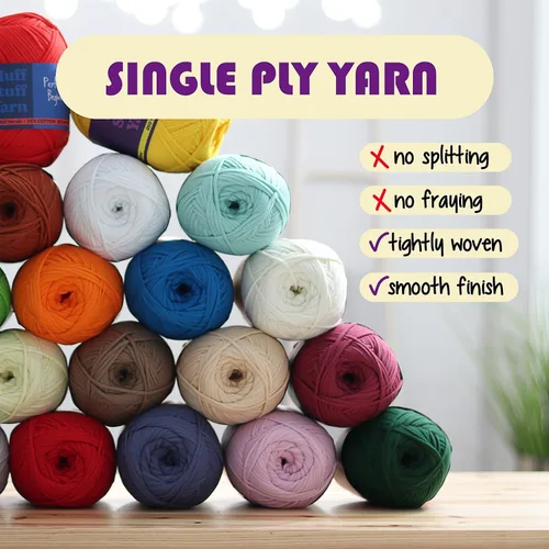 Vista 5 de Hilo suave para ganchillo - Hilo de ganchillo y tejer, hilo para principiantes con puntadas fáciles de ver, hilo Amigurumi de 250 yardas, hilo