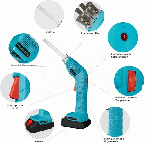 Vista 2 de Cuchillo caliente inalámbrico con batería, kit de cortador eléctrico de espuma de poliestireno con control de temperatura máximo 932 °F (500 ℃)