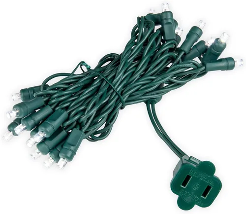 Vista 3 de Novelty Lights Cadena de Luces LED de 7 Pies con 20 LED, Verde sobre Cable Verde, Espaciado de 4", Luces de Hadas Cortas, Conectables de Extremo a