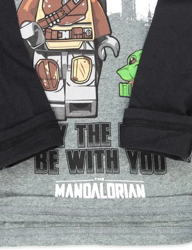 Vista 6 de LEGO Star Wars The Mandalorian - Camiseta de manga larga para niños (4, gris), Gris