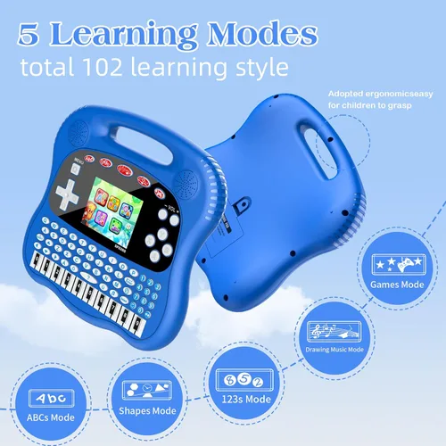 Vista 3 de Tableta de aprendizaje para niños, pantalla a color HD de 3.0 pulgadas, alfabeto, palabras, matemáticas, juegos, música, preescolar, electrónica