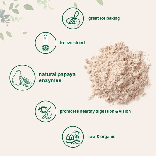 Vista 3 de Micro Ingredients Polvo de Fruta de Papaya Orgánica, 8 Onzas, Liofilizado, Naturalmente Rico en Enzima de Papaya, Apoya la Función Antioxidante