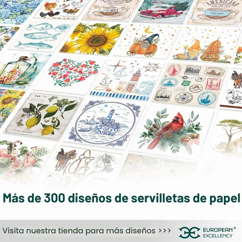 Vista 8 de Servilletas de papel desechables de hortensias azules - 40 servilletas