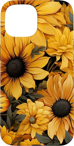 Vista 5 de iPhone 14 Flores de girasol hermoso floral amarillo patrón patrón caso