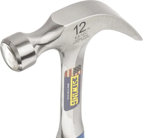 Vista 9 de ESTWING Martillo - Garra curvada de 16 oz con cara lisa y agarre de reducción de golpes - E3-16C, plateado