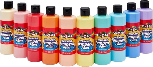 Vista 9 de Cra-Z-Art POP! Pintura de témpera lavable de neón para niños, paquete a granel de 10 unidades, colores fluorescentes surtidos, juego de pintura