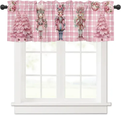 Vista 11 de Cenefa de ventana de Navidad para cocina, sala de estar, cortina de ventana temática de vaqueras para dormitorio, baño, cenefa de ventana Howdy