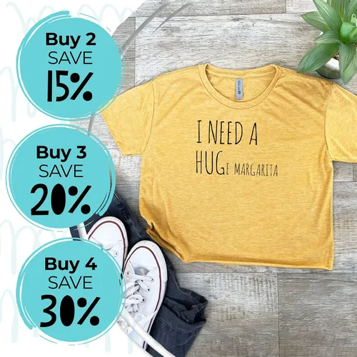 Vista 4 de Women's Screen Printed Crop Tee, Shirts With Sayings