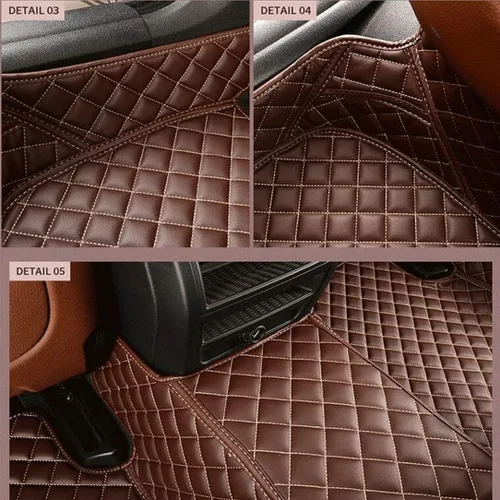 Vista 3 de Nuevas alfombrillas de coche personalizadas para Sedán, SUV, camioneta, alfombrillas de cuero para todo tipo de clima, Negro Alfombras para Carro