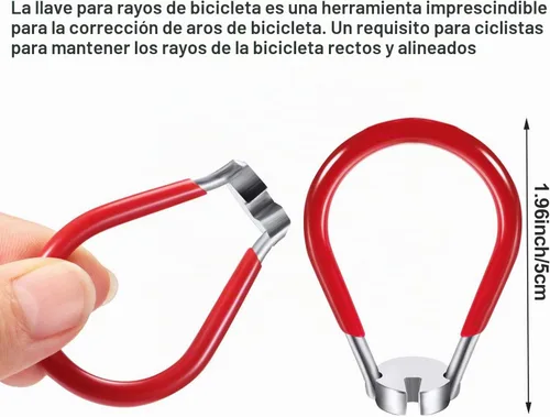 Vista 3 de 5 piezas de llave de radios de bicicleta herramienta de radios para bicicleta con palanca de neumático de 1 pieza Kit correcto de llanta
