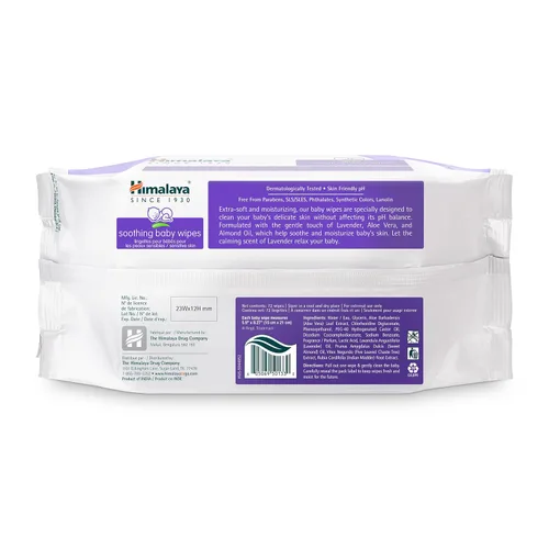 Vista 3 de Himalaya Toallitas calmantes calmantes para bebés para una piel suave, limpia y sensible, 72 toallitas, paquete de 6