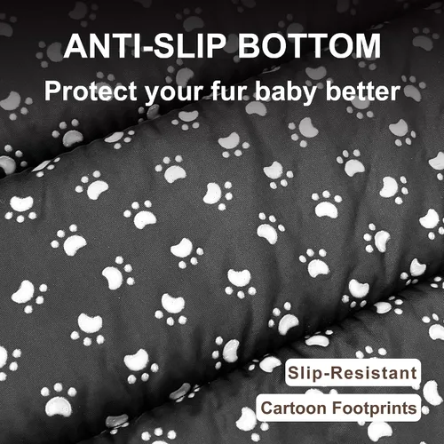 Vista 5 de Tapete de cama para perro, almohadilla reversible para jaula de perro con alfombrilla lavable y espuma suave, cama plana para mascotas para perros