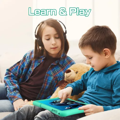 Vista 6 de PRITOM Tableta para niños de 10 pulgadas Android 14, 32GB, Quad-Core, 6000mAh, pantalla IPS HD grande, WiFi 6, cámara dual, Bluetooth, tableta