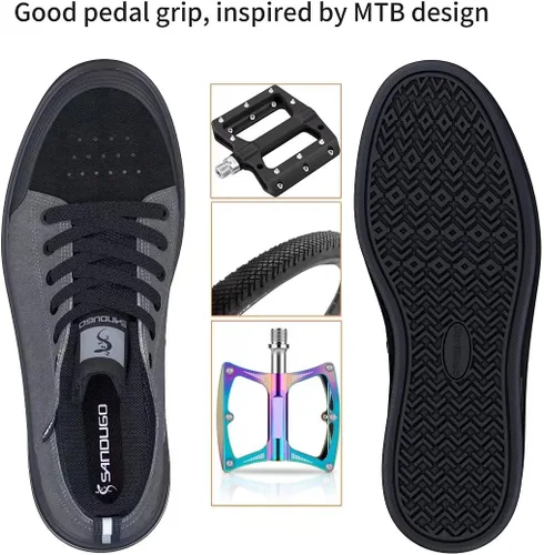 Vista 5 de Zapatos de ciclismo MTB para hombre para bicicleta de montaña para pedales planos, adecuados para montar en bicicleta de montaña DH Enduro Cross