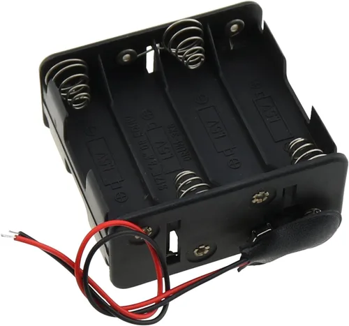 Vista 3 de Soporte de batería, 2 unidades, 8 x 1,5 V, AA espesar, caja de batería con cable tipo T, conector a presión estándar, caja de batería