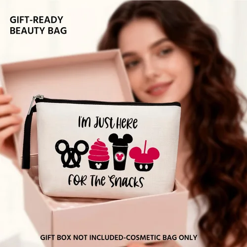 Vista 6 de Hanamiya Na Bolsa de aperitivos para viajes, divertida bolsa de maquillaje impermeable, lavable, reutilizable para viajes, playa, bonitas bolsas