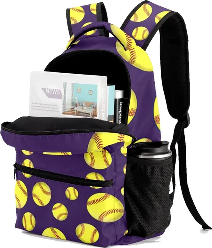 Vista 4 de Mochila personalizada de sóftbol personalizada Bolsa multifuncional impermeable con nombre de regalo, Diseño 1, Mochilas Daypack