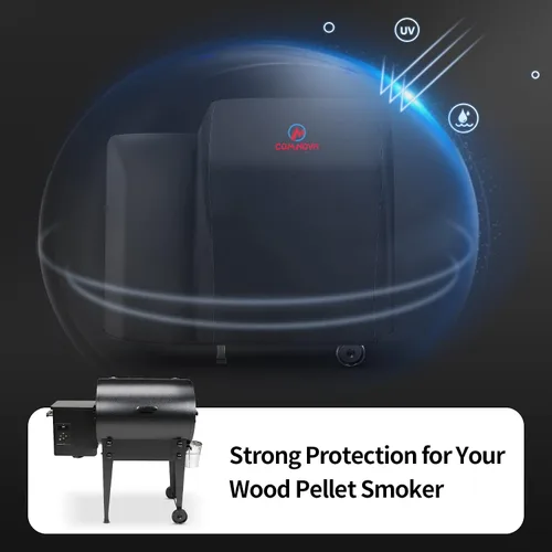 Vista 6 de Comnova - Cubierta para parrilla Traeger Tailgater Serie 20 – Cubierta para ahumador de pellets de madera 600D Traeger impermeable y resistente