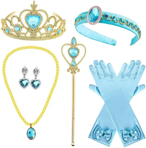 Vista 6 de Disfraz de princesa de jazmín para niñas, vestido árabe de Aladdin, Halloween, Navidad, cumpleaños, fiestas con accesorios