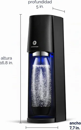 Vista 7 de SodaStream - E-TERRA - Máquina de soda PAQUETE DE VALOR 3 niveles automáticos de carbonatación Incluye 2 cilindros de CO2, 3 botellas aptas