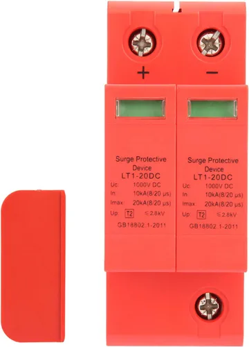 Vista 2 de DC 1000V 2P House Protector 10-20KA Dispositivo de pararrayos de bajo voltaje Dispositivo de protección de riel DIN ignífugo para protección contra