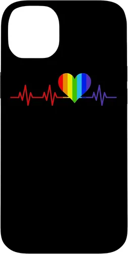 Vista 15 de Gay EKG Pulse Heartbeat Pride Flag y Queer LGBTQ Rainbow Case para iPhone 17