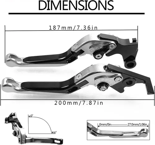Vista 4 de XJSM Multicolor for Yamaha XT660 XT660R XT660X XT 660X 2004 2005 2006-2013 Brake Clutch Levers CNC Motorcycle Accessories Adjustable Grips Handle