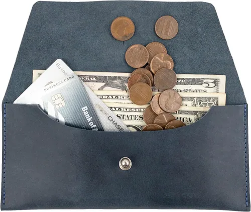Vista 5 de Hide & Drink, Bolsa larga de utilidad hecha a mano de cuero de grano completo, elegante cartera para transportar y almacenar efectivo, monedas