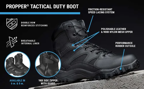 Vista 7 de Propper Botas tácticas para hombre de 6 pulgadas, Negro