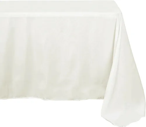Vista 4 de BalsaCircle Mantel rectangular de poliéster de 54 x 96 pulgadas, color blanco, para bodas, fiestas, eventos, cocina, comedor