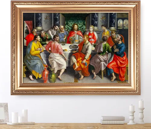 Vista 17 de Anunciación de Leonardo da Vinci Reproducciones de arte clásico, impresiones en lienzo giclée para decoración del hogar, 16 x 30 pulgadas