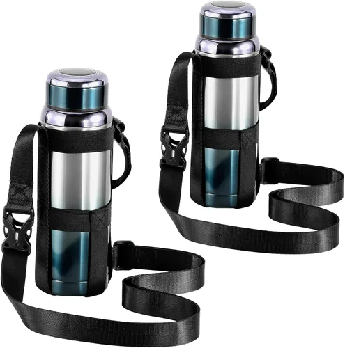 Vista 26 de Nuovoware Soporte para botella de agua con correa, 20-40 oz, negro carbón Negro (Charcoal Black)