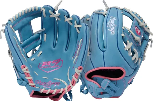Vista 17 de Rawlings R9 Fastpitch Softball Gloves Multiple Sizes & Colors Negro Cesta de encaje doble