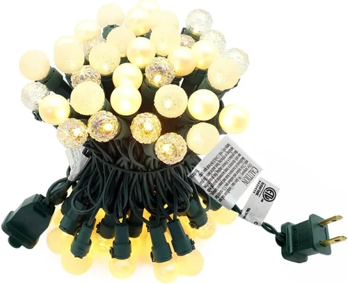 Vista 10 de Luces de Navidad Roja, Blanca y Verde G15 70 LED Luz de Globo Cadena de Luces Enchufable para Decoración de Navidad Cadena de Luces al Aire Libre