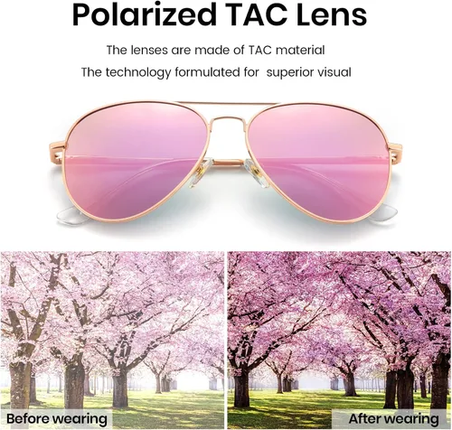 Vista 5 de Veda Tinda Vision Gafas de sol de aviador para mujeres y hombres, estilo vintage de los años 70, clásicas, a la moda, retro, para hombre, protección