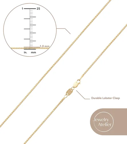 Vista 5 de Jewelry Atelier Colección de collares de cadena de oro Collar de cadena de oro amarillo macizo de 14 quilates con relleno de oro amarillo macizo