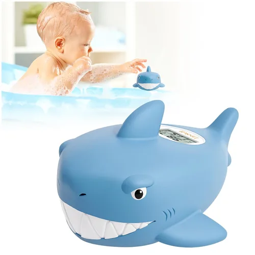 Vista 8 de b & h - Termómetro de baño para bebé, termómetro digital de temperatura del agua de tiburón
