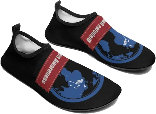 Vista 5 de Zapatos de agua para concientización sobre la diabetes, calcetines de yoga, playa, natación, surf, deportes para mujeres y hombres