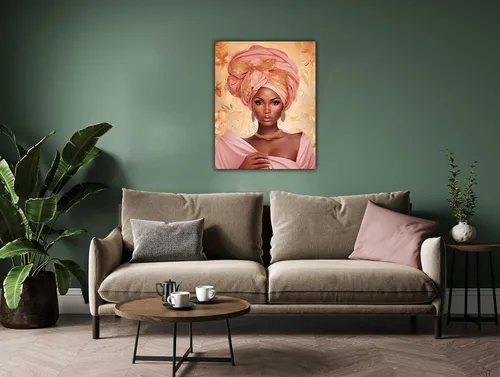 Vista 285 de Arte de pared afroamericano, decoración de rey y reina bailarín negro para sala de estar, arte de pareja de amor negro para dormitorio, lienzo