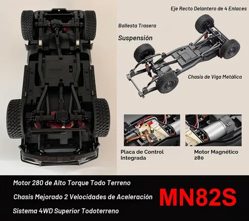 Vista 7 de MN82S RC Crawler escala 1/12 Control remoto Rock Crawler RC Truck 4x4